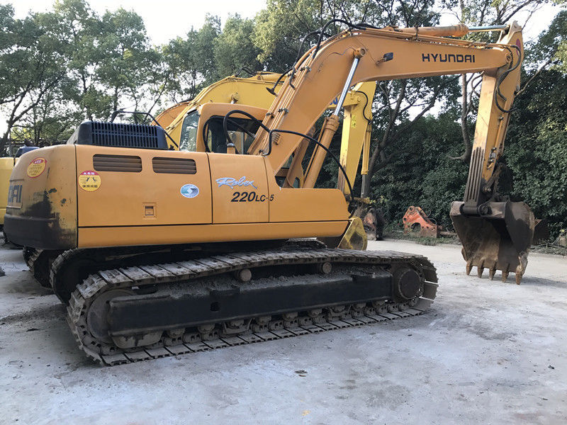 A/C Cabin Second Hand Hyundai Excavators 220LC-5 Smooth Running Long Lifespan